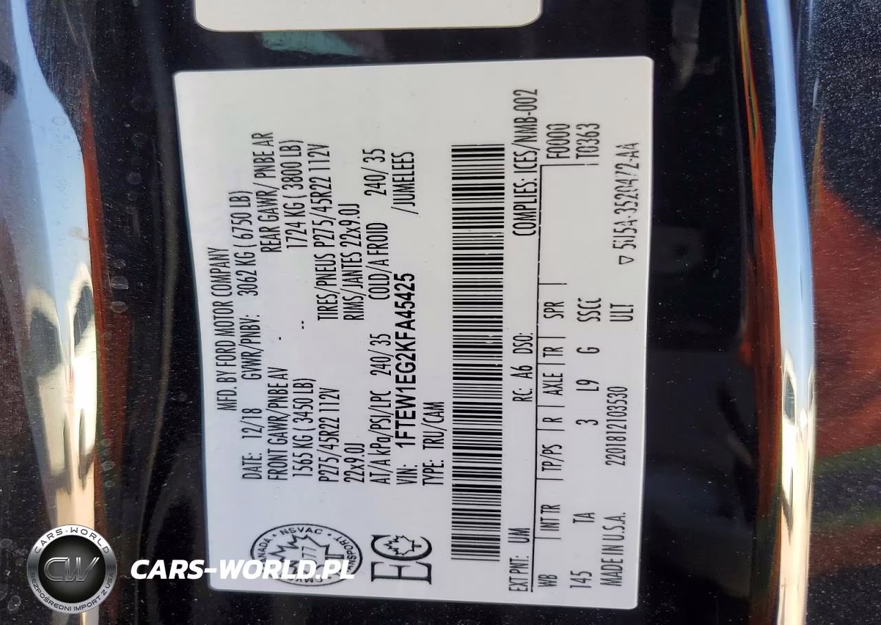 2019 Ford F150 Supercrew VIN:1FTEW1EG2KFA45425 - 12