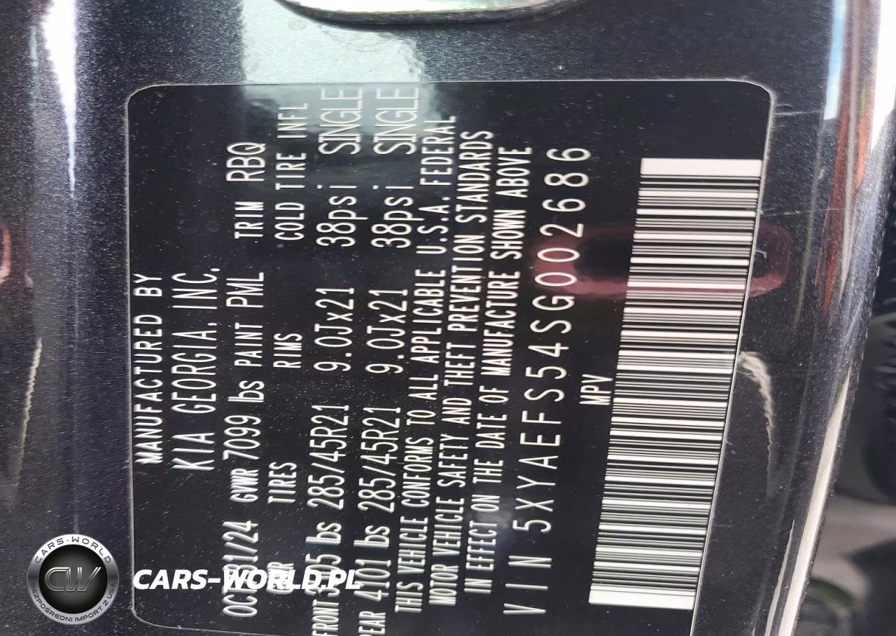 2025 Kia Ev9 Gt-Line VIN:5XYAEFS54SG002686 - 14