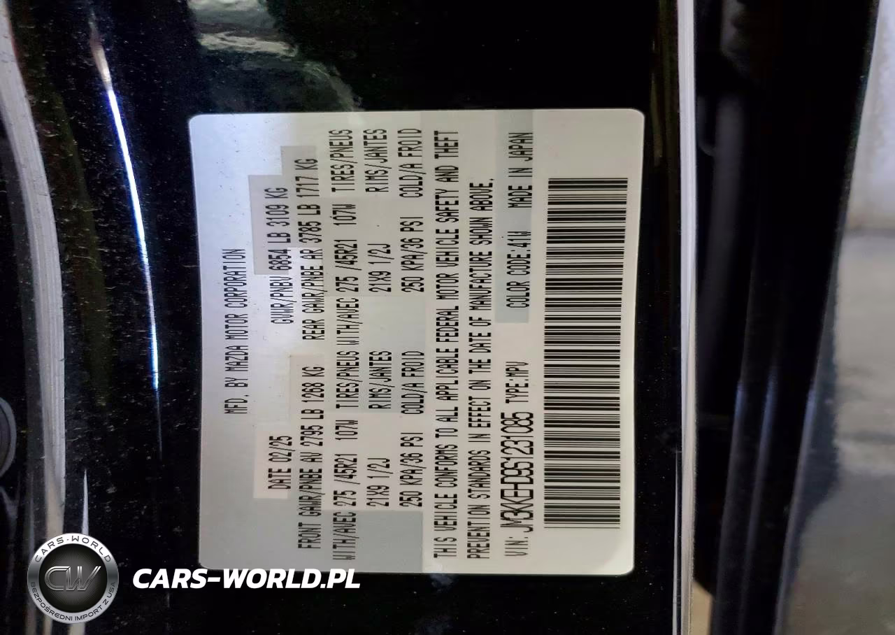 2025 Mazda Cx-90 Premium Plus VIN:JM3KKEHD9S1231085 - 14