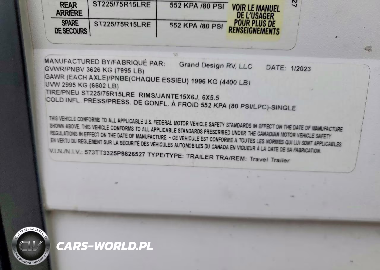2023 Grand Design Recreational Transcend VIN:573TT3325P8826527 - 10