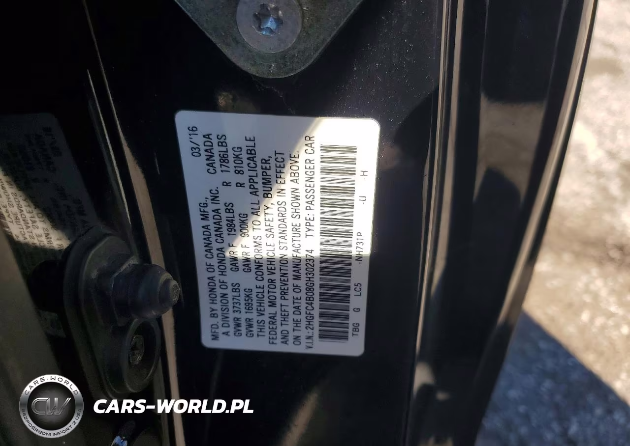 2016 Honda Civic Lx VIN:2HGFC4B08GH302374 - 12