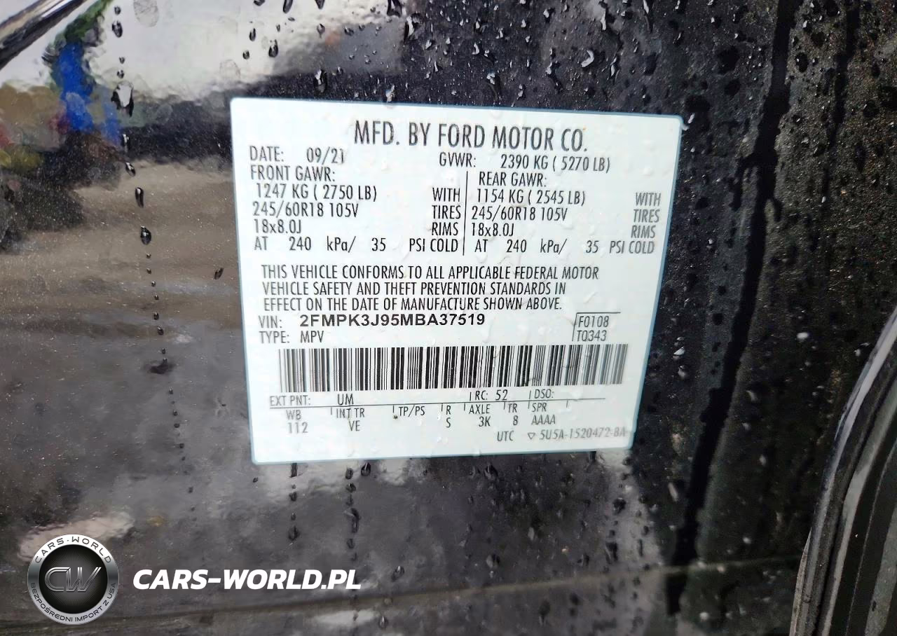 2021 Ford Edge Sel VIN:2FMPK3J95MBA37519 - 13