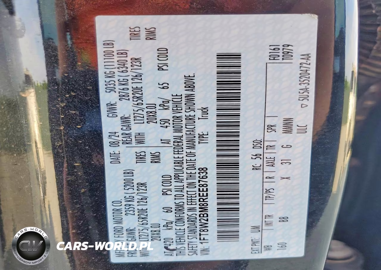 2024 Ford F250 Super Duty VIN:1FT8W2BM8REE87638 - 12