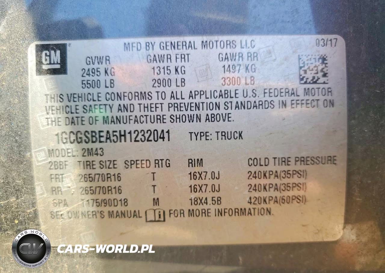2017 Chevrolet Colorado VIN:1GCGSBEA5H1232041 - 12