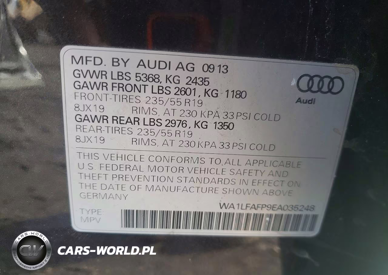 2014 Audi Q5 Premium Plus VIN:WA1LFAFP9EA035248 - 12