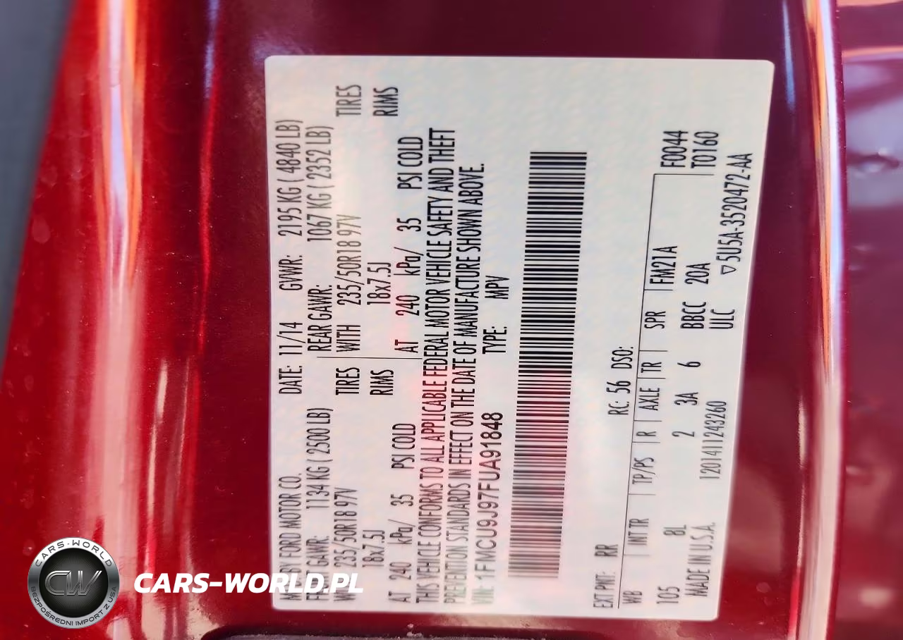 2015 Ford Escape Titanium VIN:1FMCU9J97FUA91848 - 13