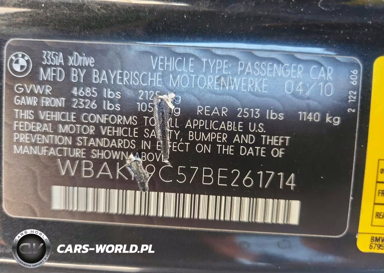 2011 BMW 335 Xi VIN:WBAKF9C57BE261714 - 13