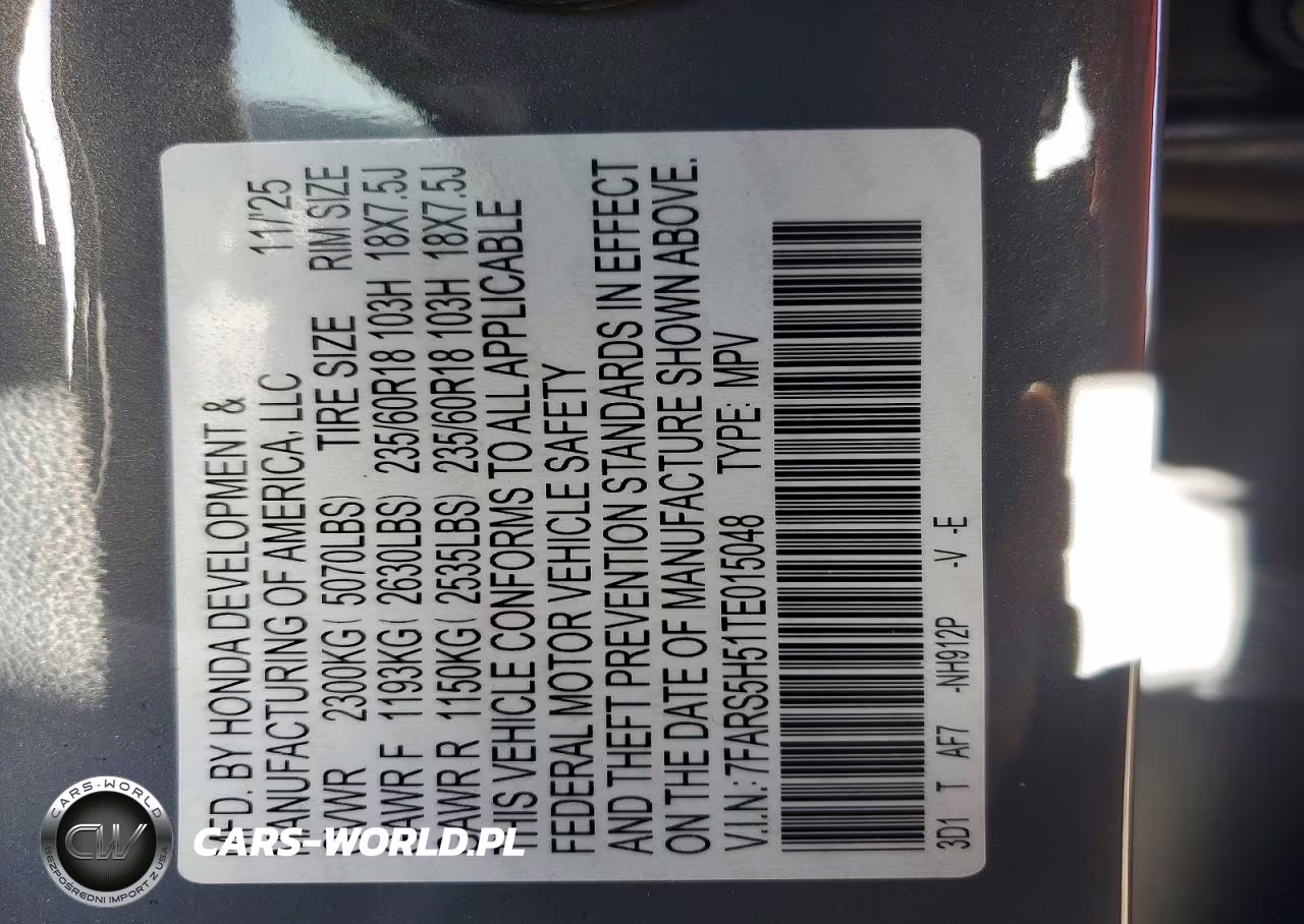 2026 Honda Cr-V Sport VIN:7FARS5H51TE015048 - 13