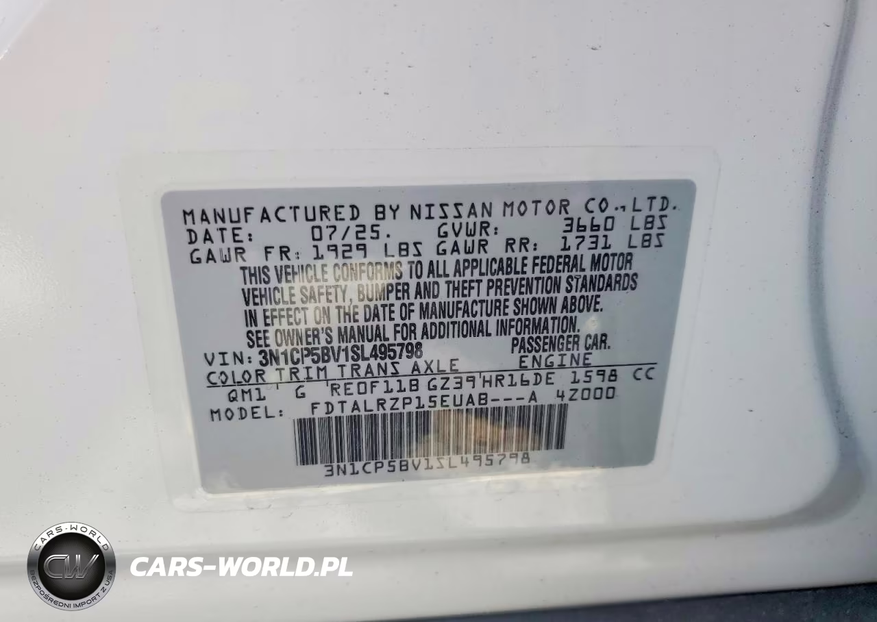 2025 Nissan Kicks Play S VIN:3N1CP5BV1SL495798 - 14