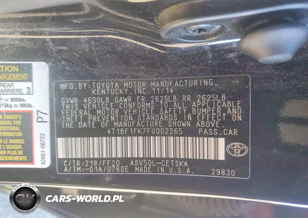 2015 Toyota Camry Se VIN:4T1BF1FK7FU002265 - 13