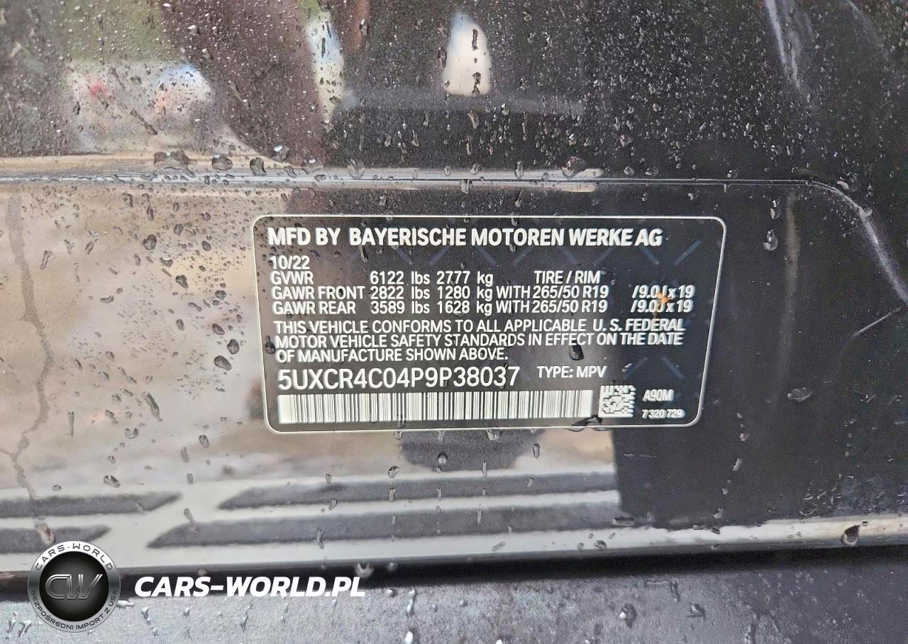 2023 BMW X5 Sdrive 40I VIN:5UXCR4C04P9P38037 - 14