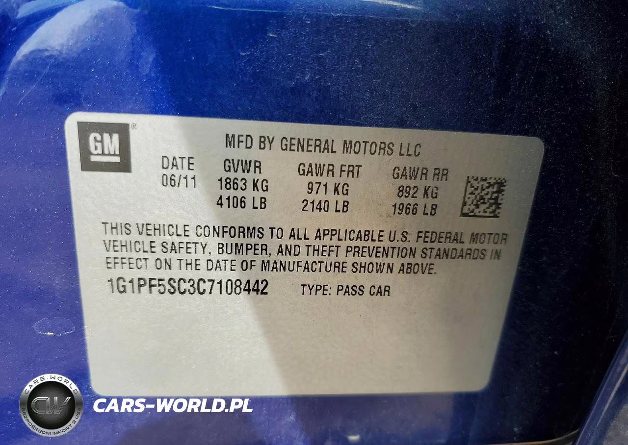 2012 Chevrolet Cruze Lt VIN:1G1PF5SC3C7108442 - 12