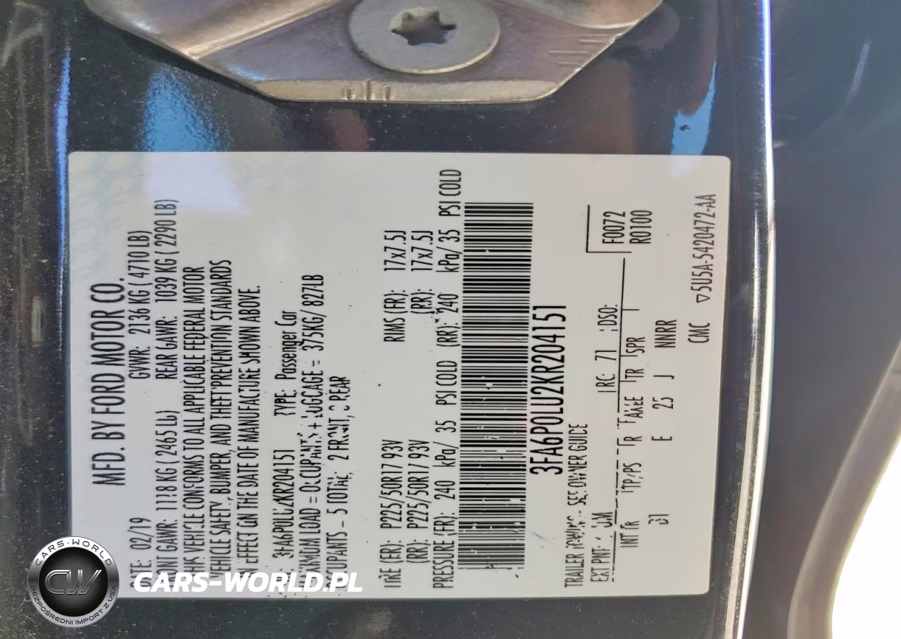 2019 Ford Fusion Se VIN:3FA6P0LU2KR204151 - 12