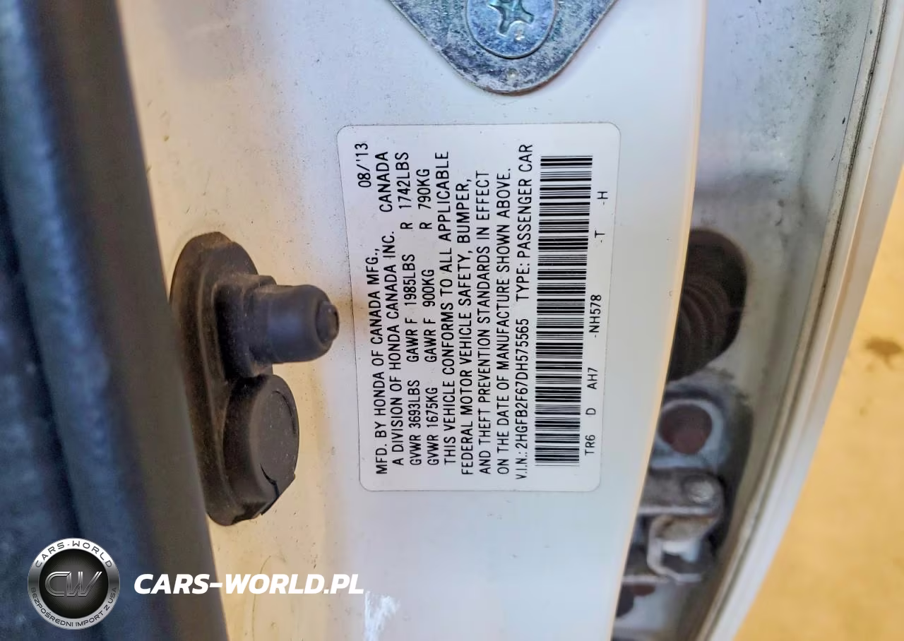 2013 Honda Civic Hf VIN:2HGFB2F67DH575565 - 12