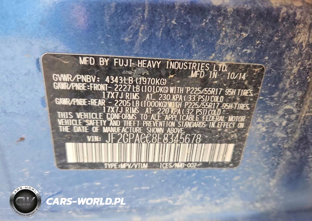 2014 Subaru Xv Crosstrek 2.0 Premium VIN:JF2GPACC8E8345678 - 13