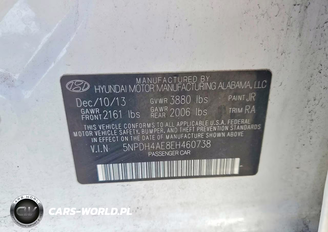 2014 Hyundai Elantra Se VIN:5NPDH4AE8EH460738 - 12