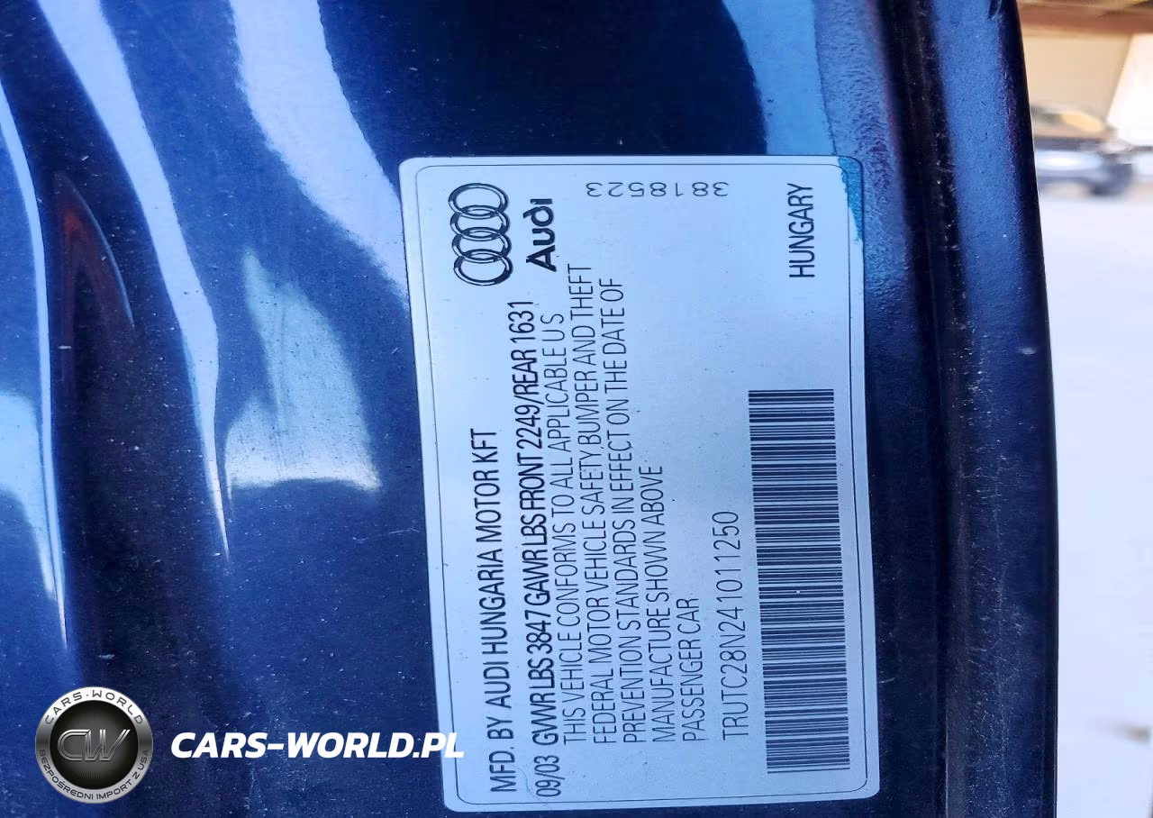 2004 Audi Tt VIN:TRUTC28N241011250 - 13