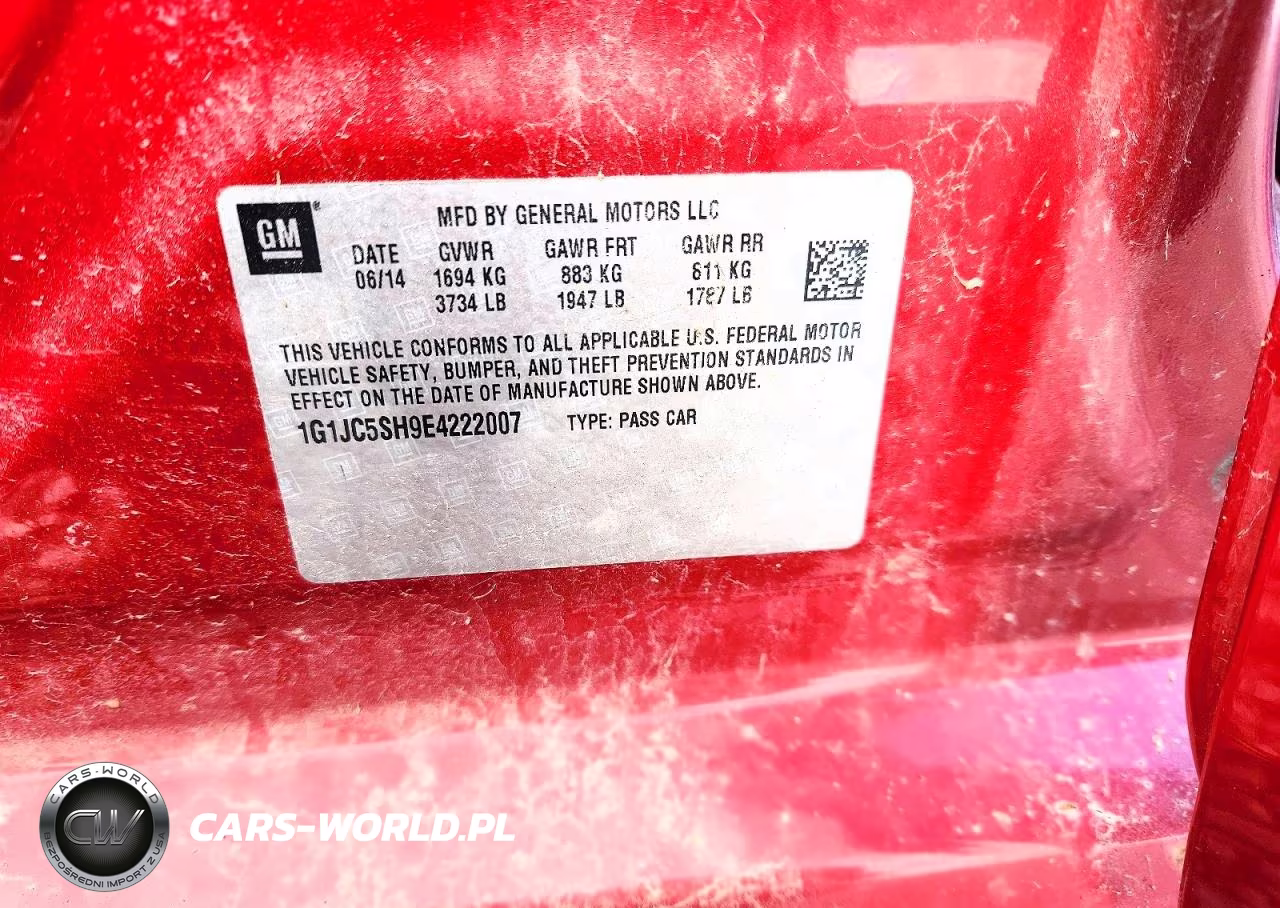 2014 Chev Sonic VIN:1G1JC5SH9E4222007 - 12