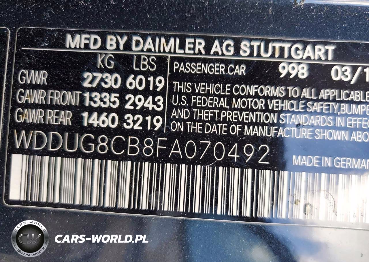 2015 Mercedes-Benz S 550 VIN:WDDUG8CB8FA070492 - 12