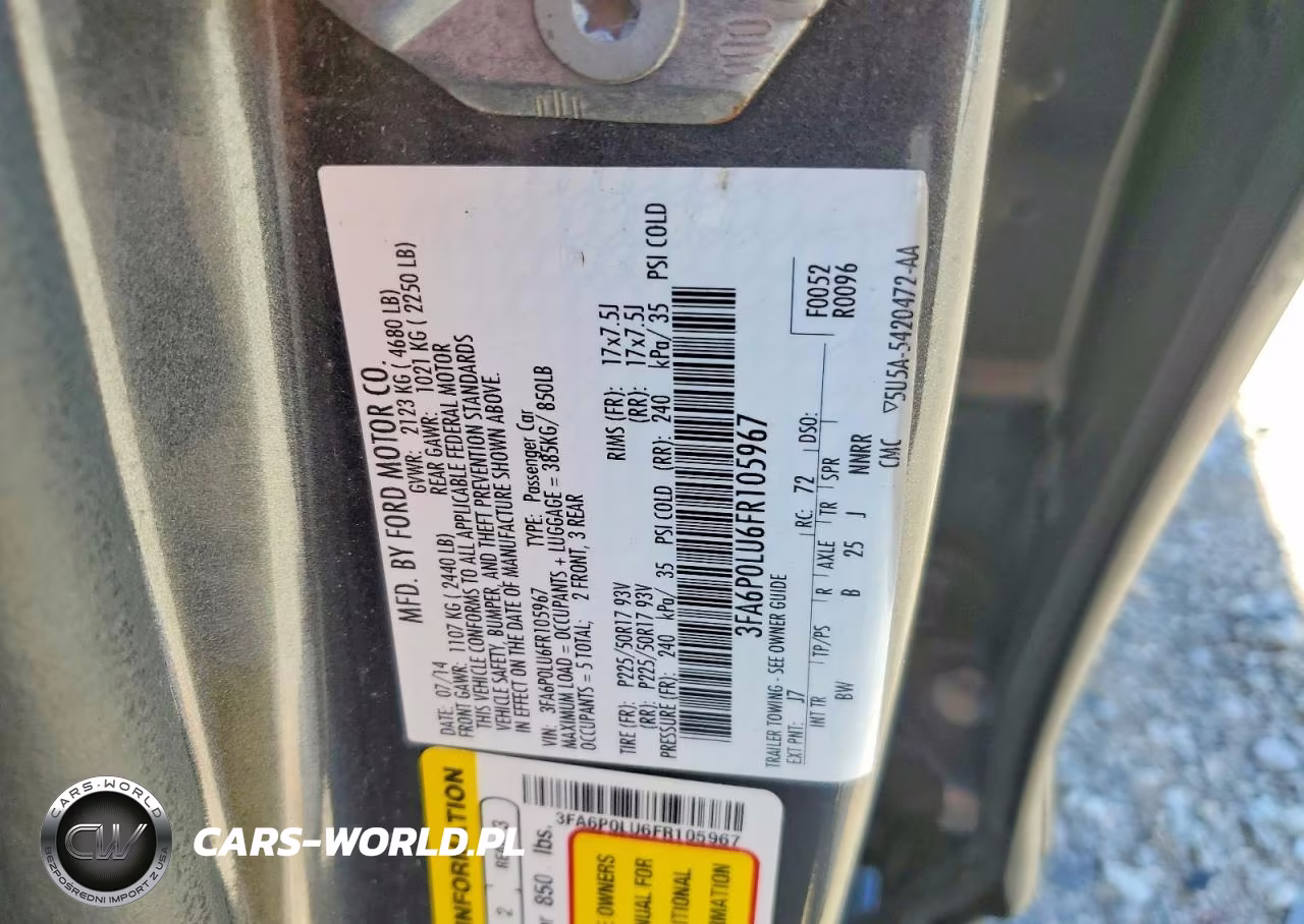 2015 Ford Fusion Se Hybrid VIN:3FA6P0LU6FR105967 - 12