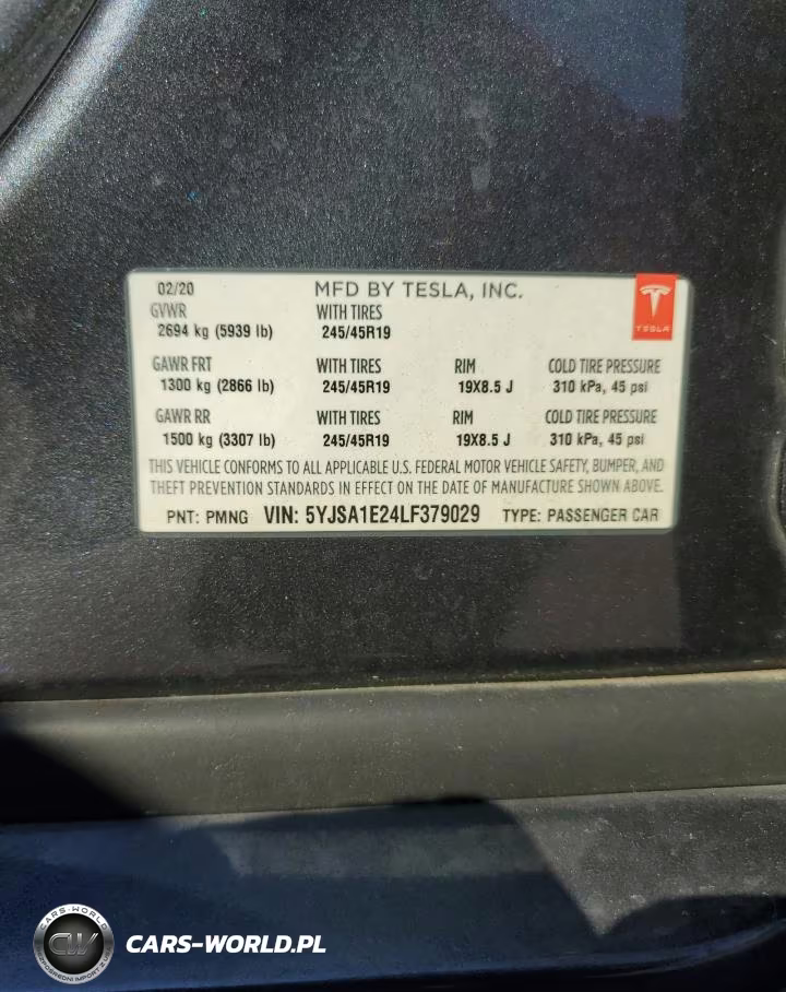 2020 Tesla Model S VIN:5YJSA1E24LF379029 - 12