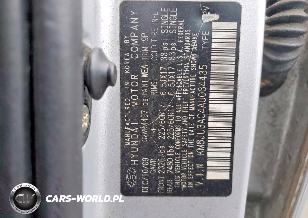 2010 Hyundai Tucson Gls VIN:KM8JU3AC4AU034435 - 13
