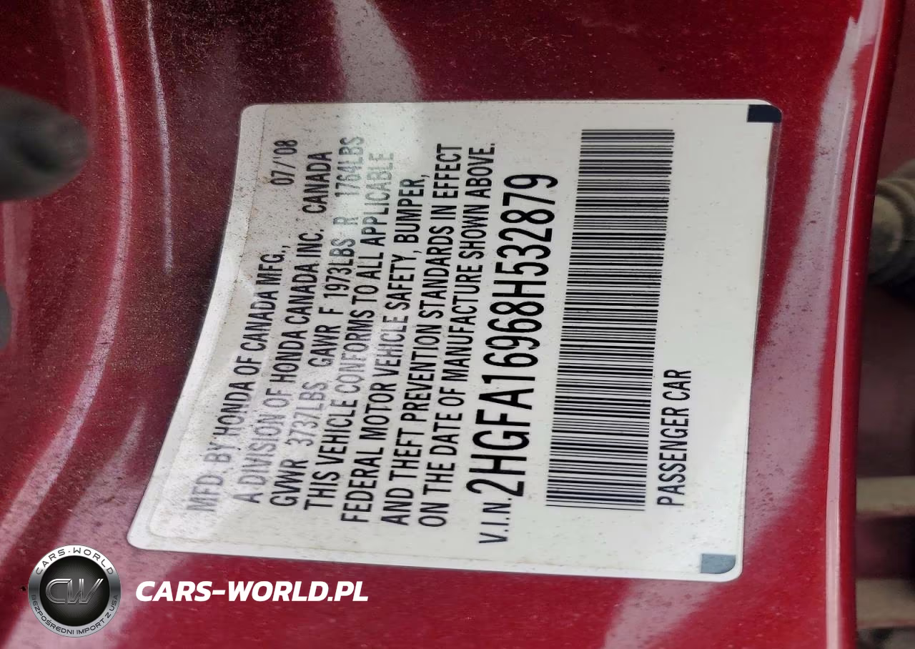 2008 Honda Civic Exl VIN:2HGFA16968H532879 - 12
