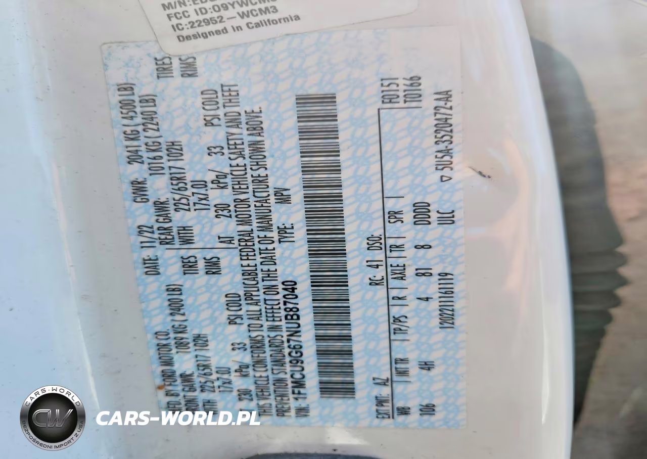 2022 Ford Escape Se VIN:1FMCU9G67NUB87040 - 13