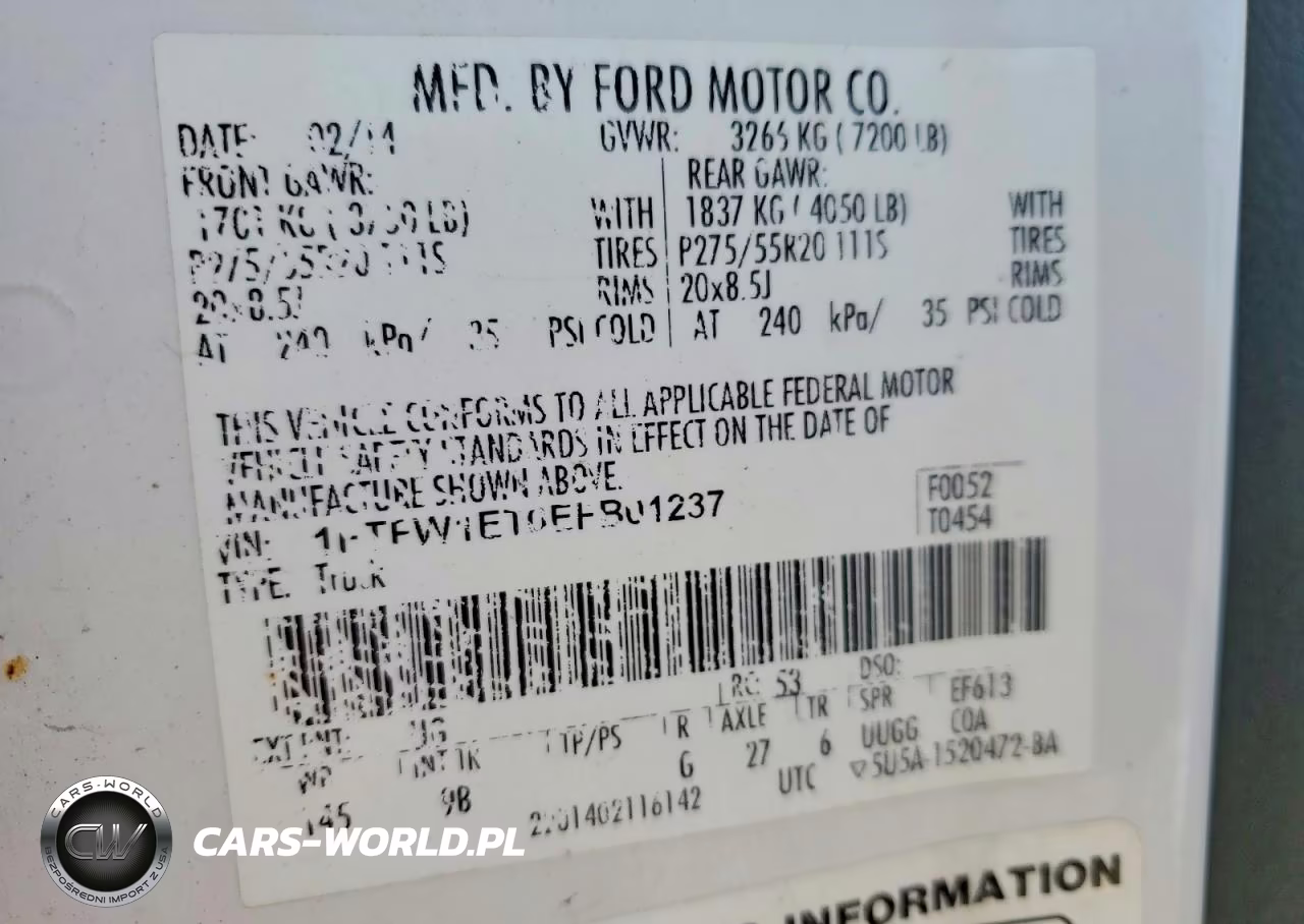 2014 Ford F150 Supercrew VIN:1FTFW1ET0EFB01237 - 12