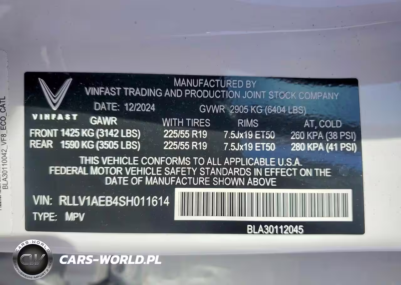 2025 Vinfast Trading And Production Vf 8 Eco VIN:RLLV1AEB4SH011614 - 13