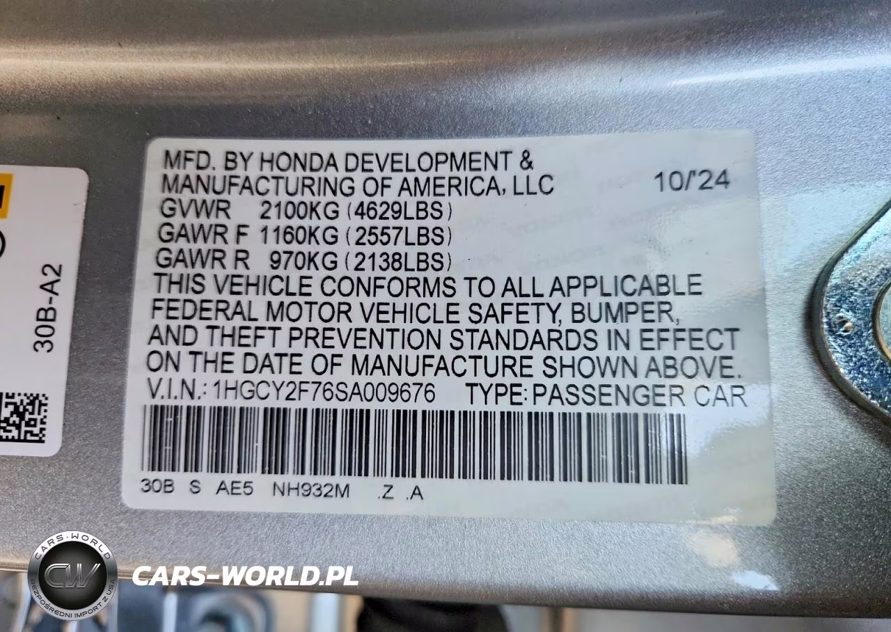 2025 Honda Accord Hybrid Sport-L VIN:1HGCY2F76SA009676 - 13