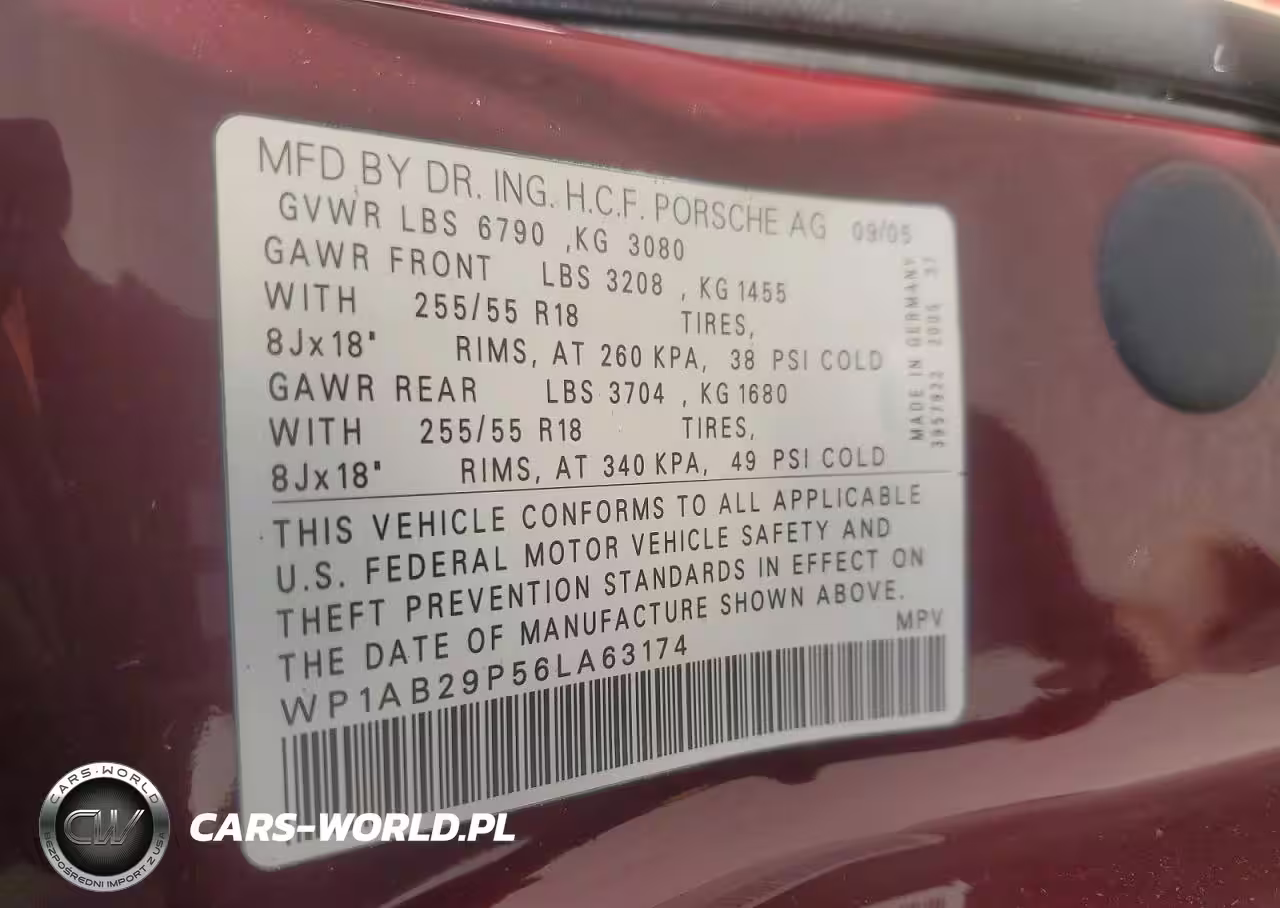 2006 Pors Cayenne VIN:WP1AB29P56LA63174 - 13