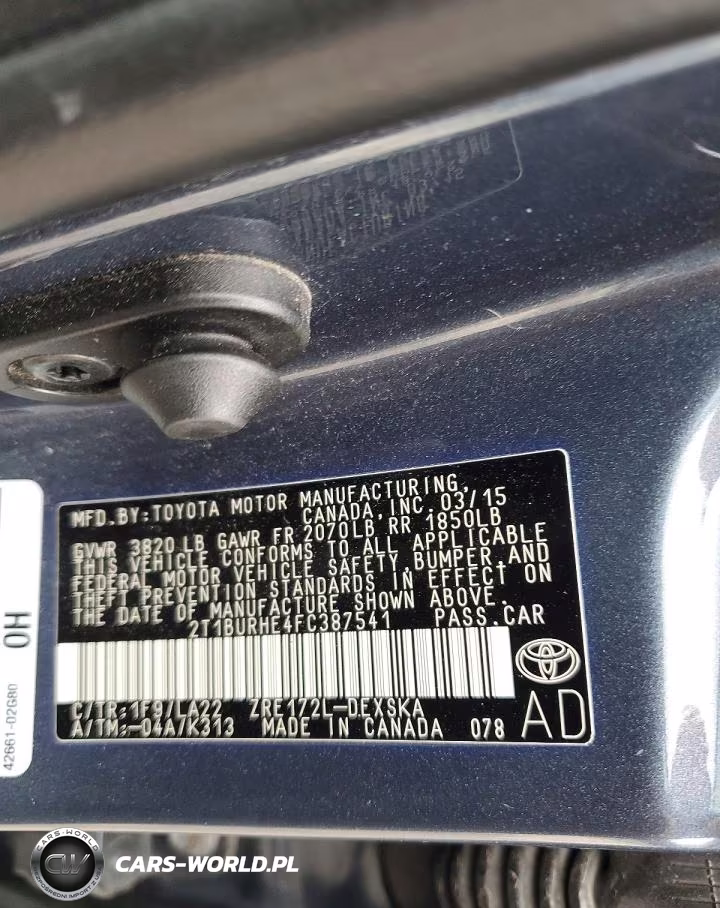2015 Toyota Corolla S Premium VIN:2T1BURHE4FC387541 - 12