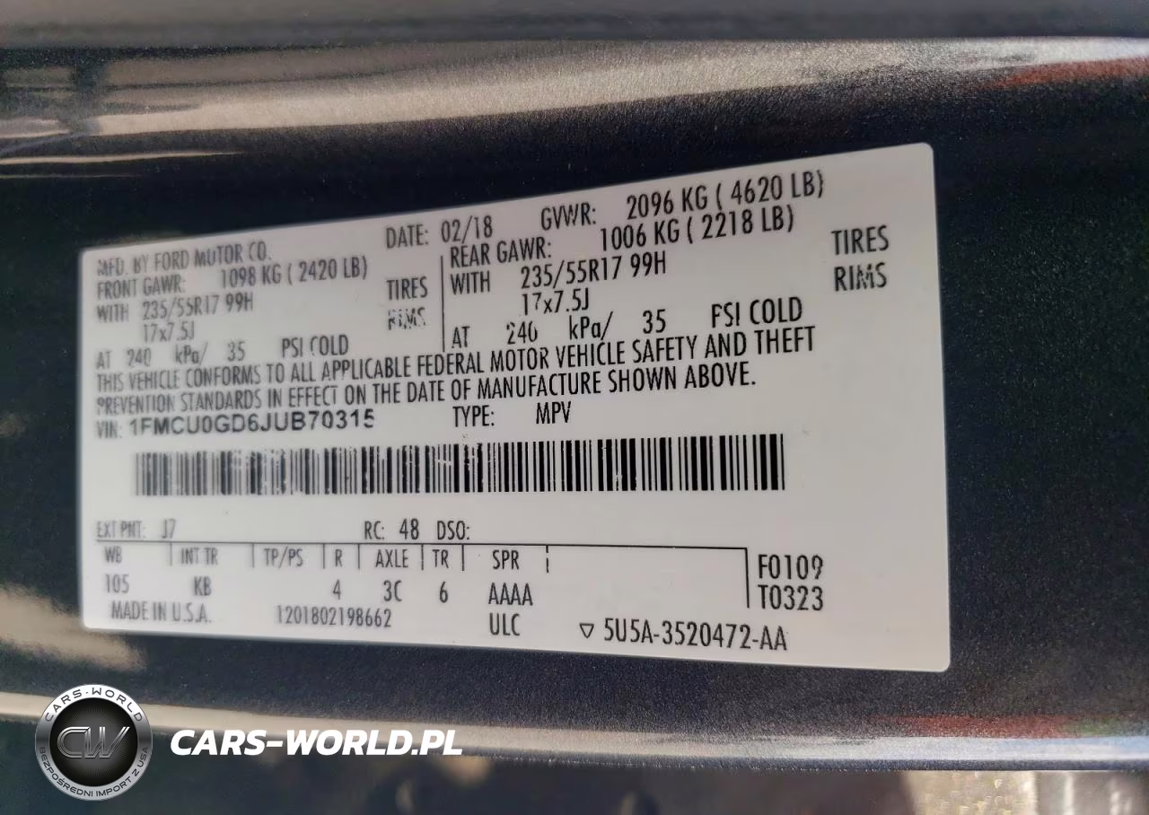 2018 Ford Escape Se VIN:1FMCU0GD6JUB70315 - 13
