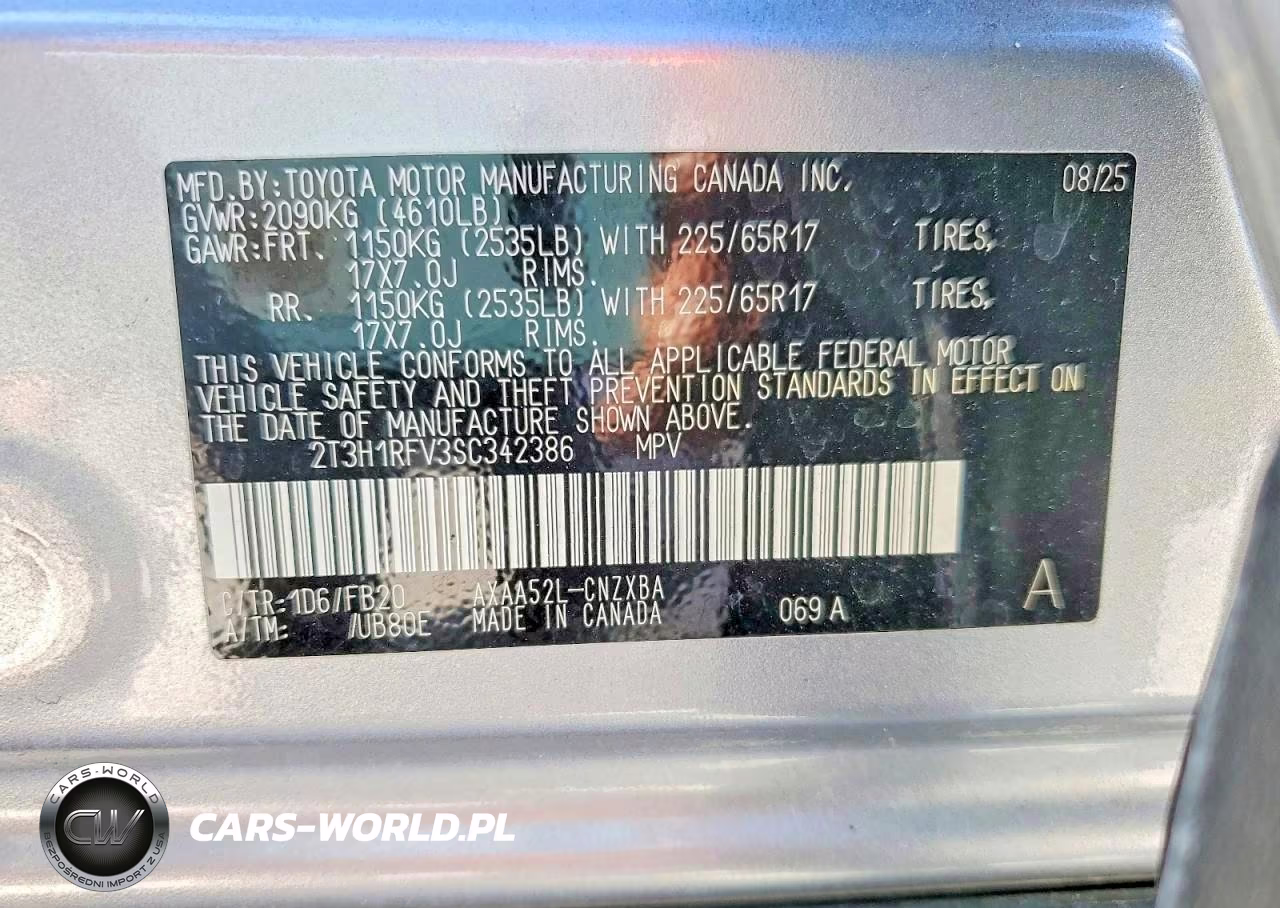 2025 Toyota Rav4 Le VIN:2T3H1RFV3SC342386 - 12