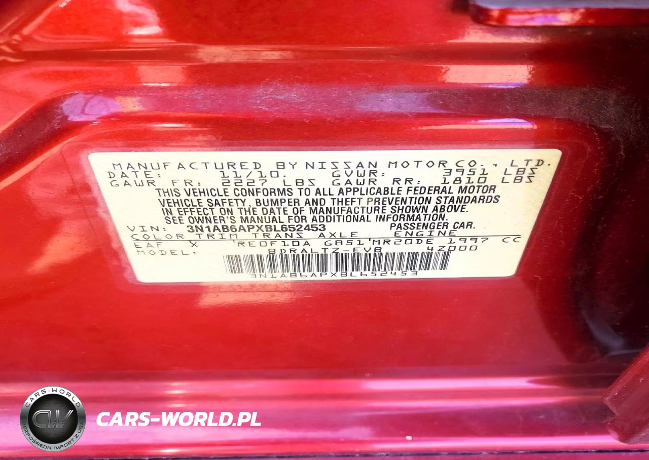 2011 Nissan Sentra 2.0 VIN:3N1AB6APXBL652453 - 12