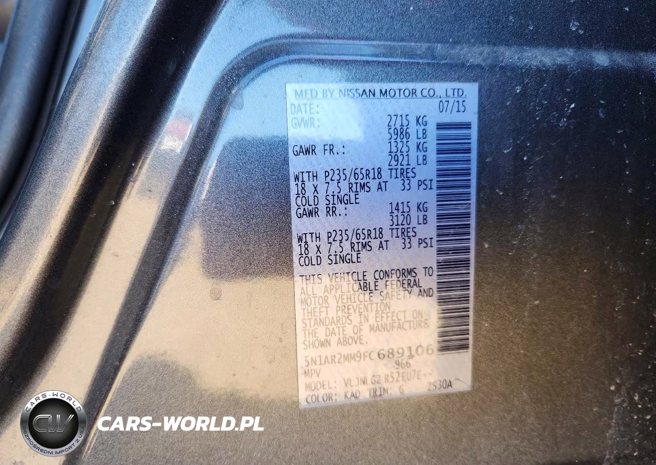 2015 Nissan Pathfinder Sl VIN:5N1AR2MM9FC689106 - 14