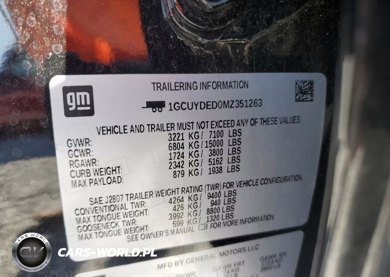 CHEVROLET SILVERADO VIN:1GCUYDED0MZ351263 - 12
