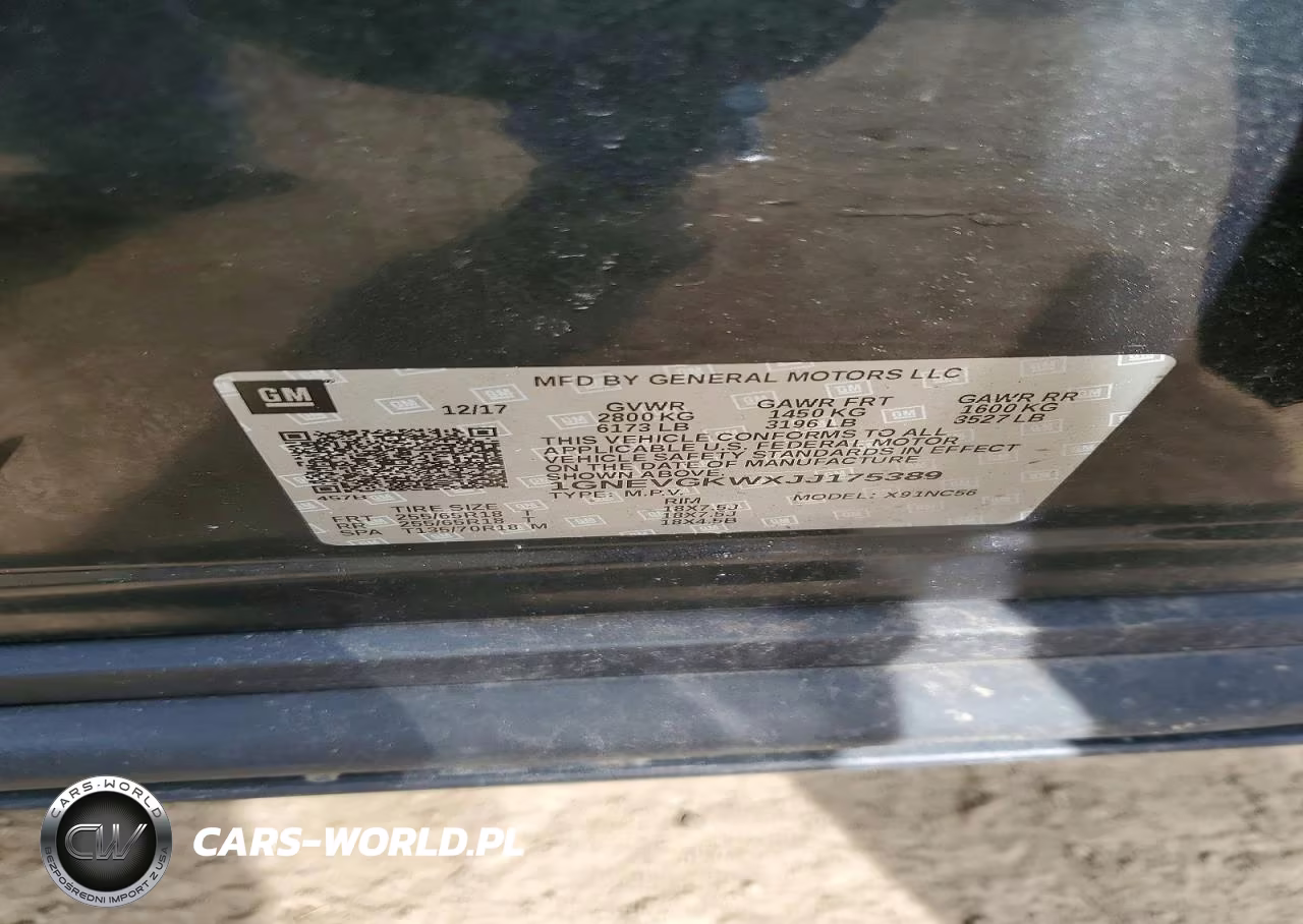 2018 Chevrolet Traverse Lt VIN:1GNEVGKWXJJ175389 - 13