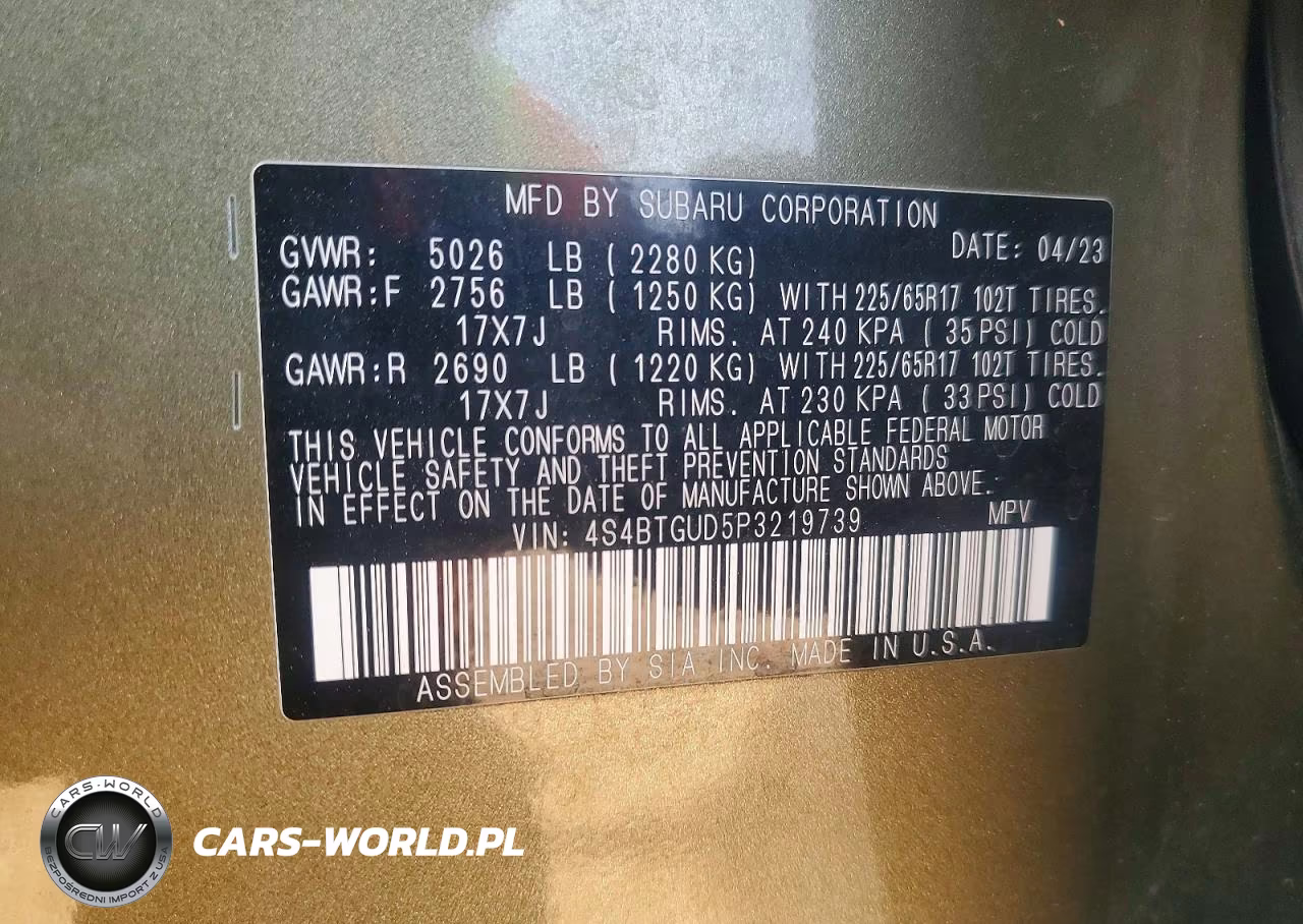 2023 Subaru Outback Wilderness VIN:4S4BTGUD5P3219739 - 13