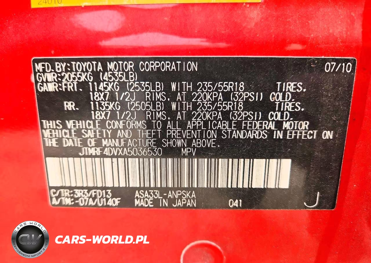 2010 Toyota Rav4 Sport VIN:JTMRF4DVXA5036530 - 13