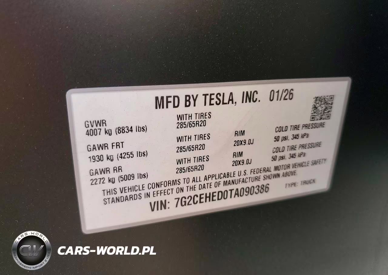 2026 Tesla Cybertruck VIN:7G2CEHED0TA090386 - 12