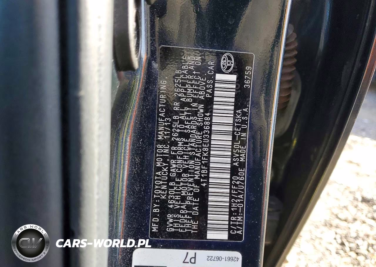2014 Toyota Camry Se VIN:4T1BF1FK8EU336884 - 12