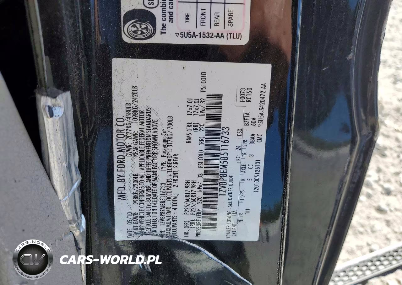 2011 Ford Mustang VIN:1ZVBP8EM5B5116733 - 12