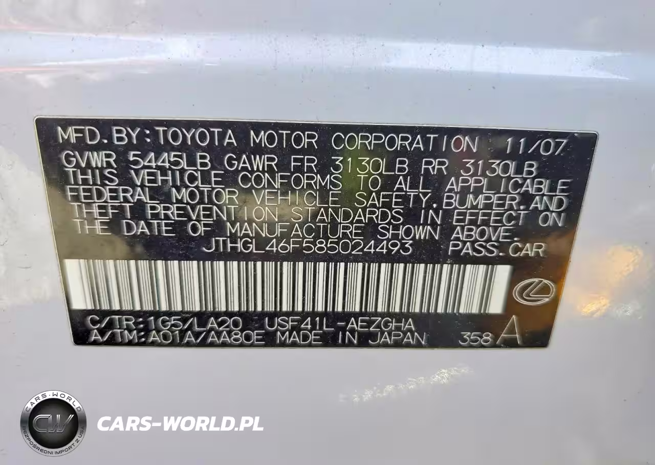 2008 Lexus Ls 460 L VIN:JTHGL46F585024493 - 12