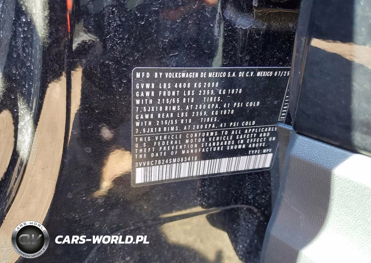 2025 Volkswagen Taos S VIN:3VV8C7B24SM083418 - 12