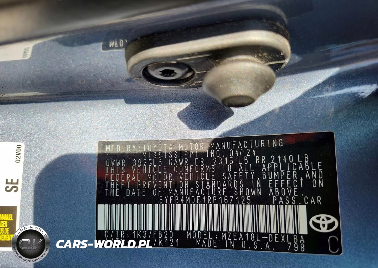 2024 Toyota Corolla Le VIN:5YFB4MDE1RP167125 - 12