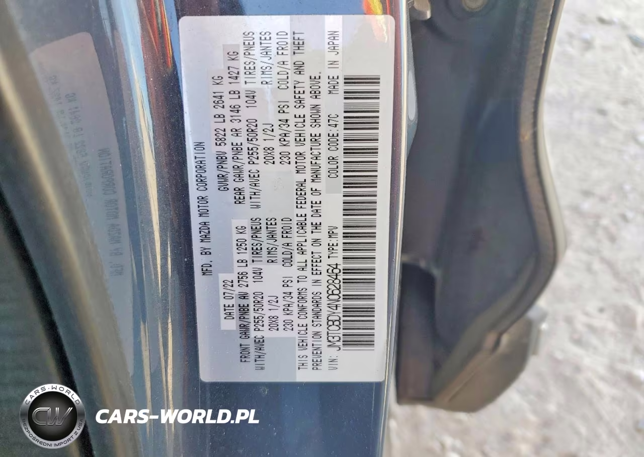 2022 Mazda Cx-9 Grand Touring VIN:JM3TCBDY4N0628464 - 14
