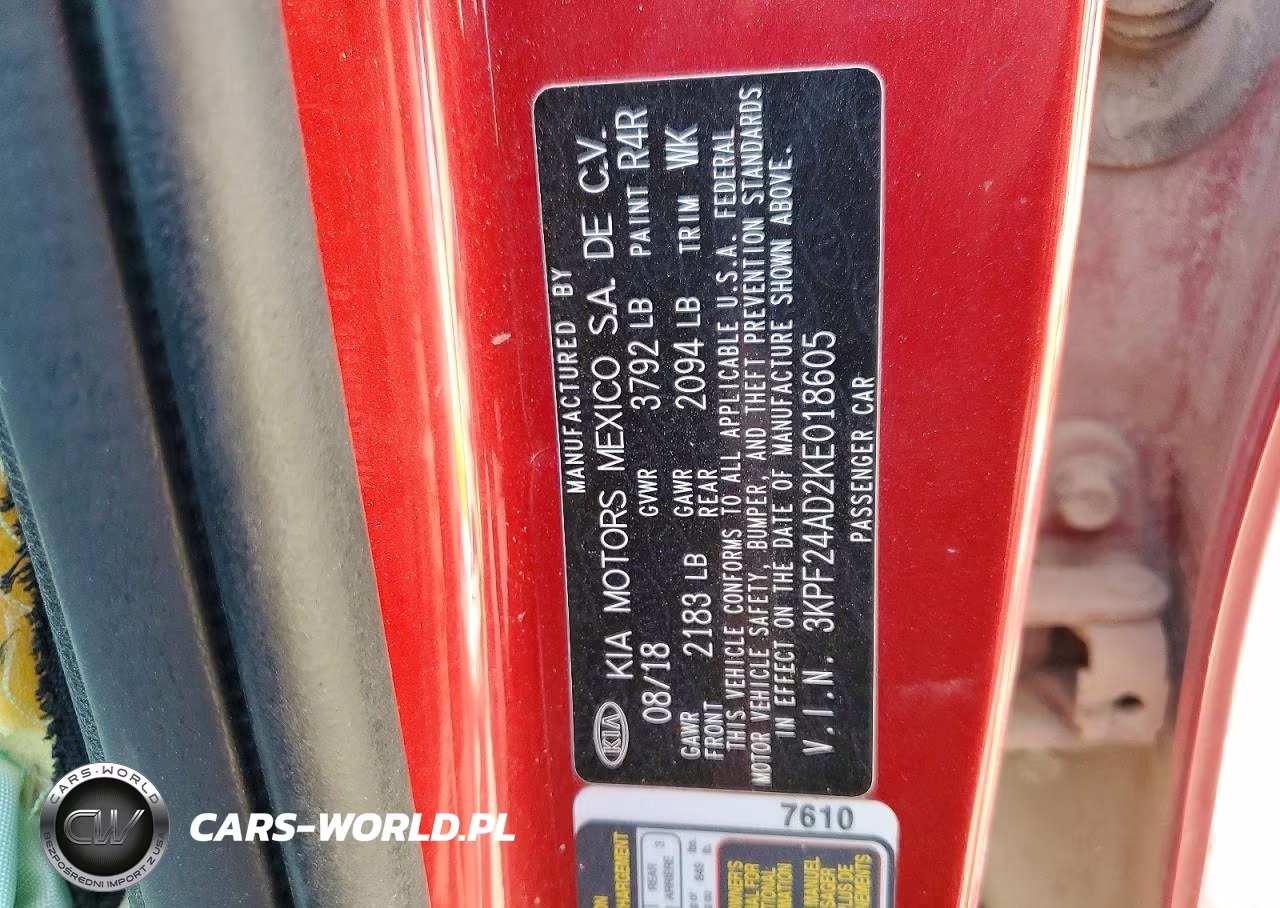 2019 Kia Forte Lxs VIN:3KPF24AD2KE018605 - 12