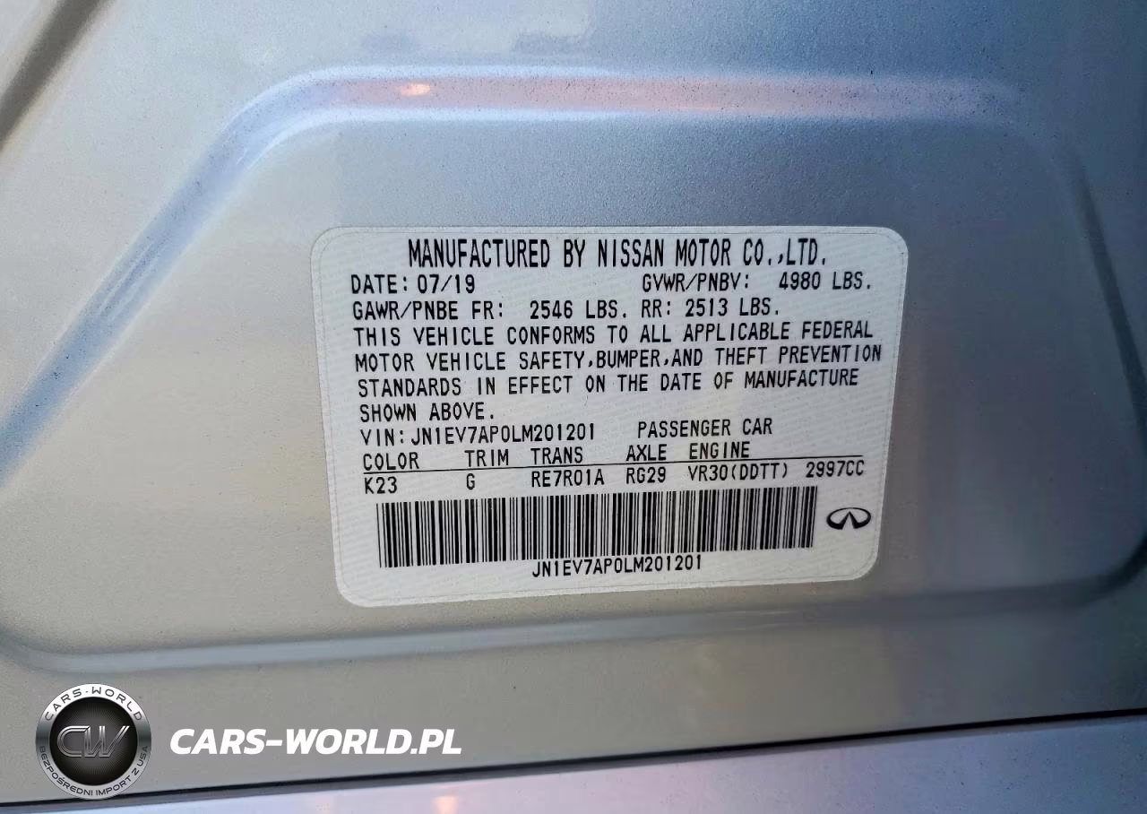 2020 Infiniti Q50 3.0T Sport VIN:JN1EV7AP0LM201201 - 12